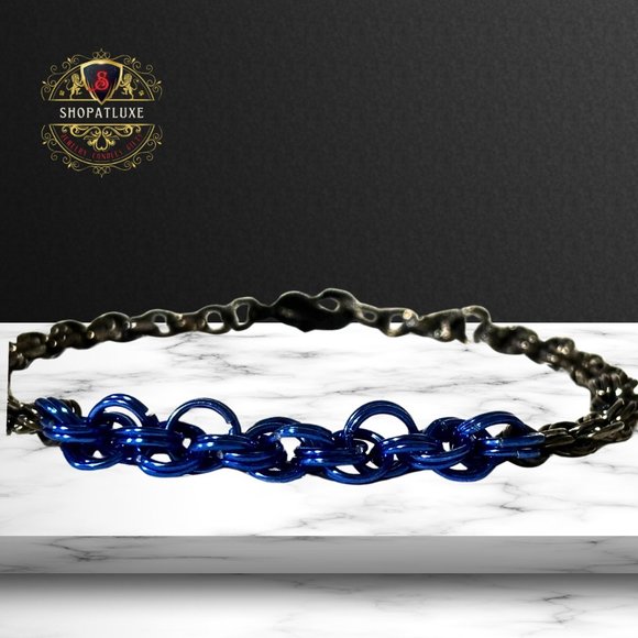 Shopatluxe | Accessories | Thin Blue Line Chainmail Bracelet | Poshmark
